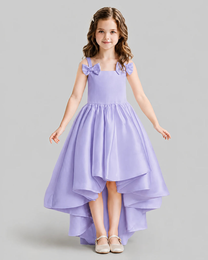 Lavender Flared Flower Girl Dresses Front
