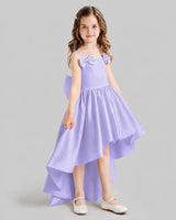 Lavender Flared Flower Girl Dresses Side