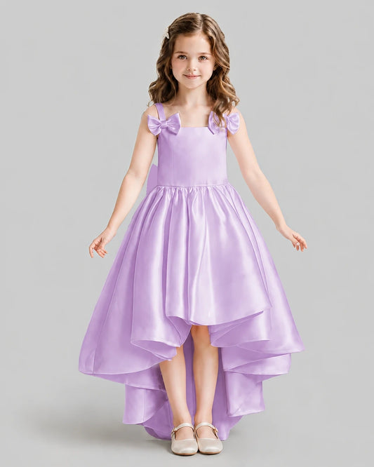 Lilac Flared Flower Girl Dresses Front