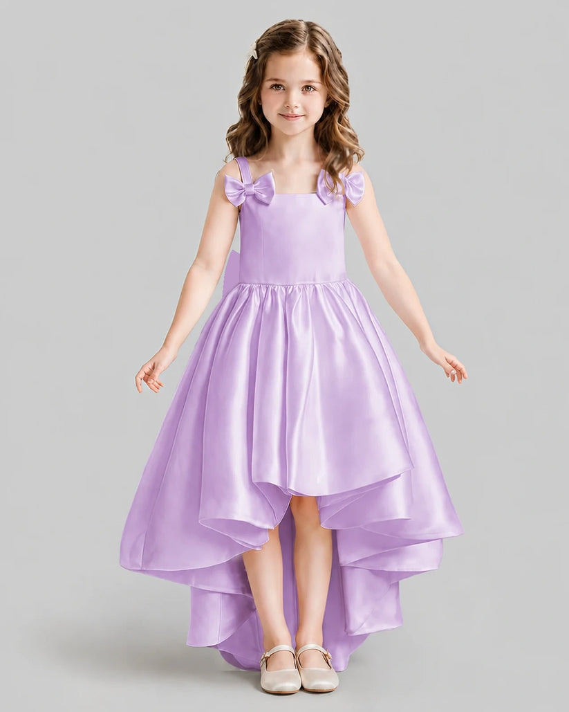 Lilac Flared Flower Girl Dresses Front