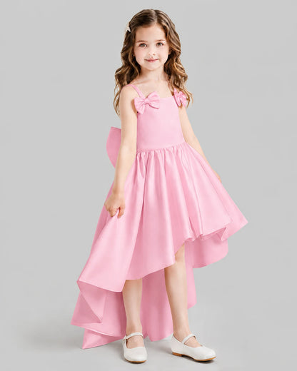 Pink Flared Flower Girl Dresses Side