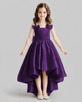 Purple Flared Flower Girl Dresses Front