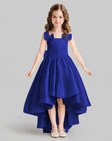 Royal Blue Flared Flower Girl Dresses Front
