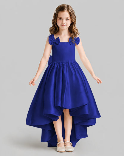 Royal Blue Flared Flower Girl Dresses Front