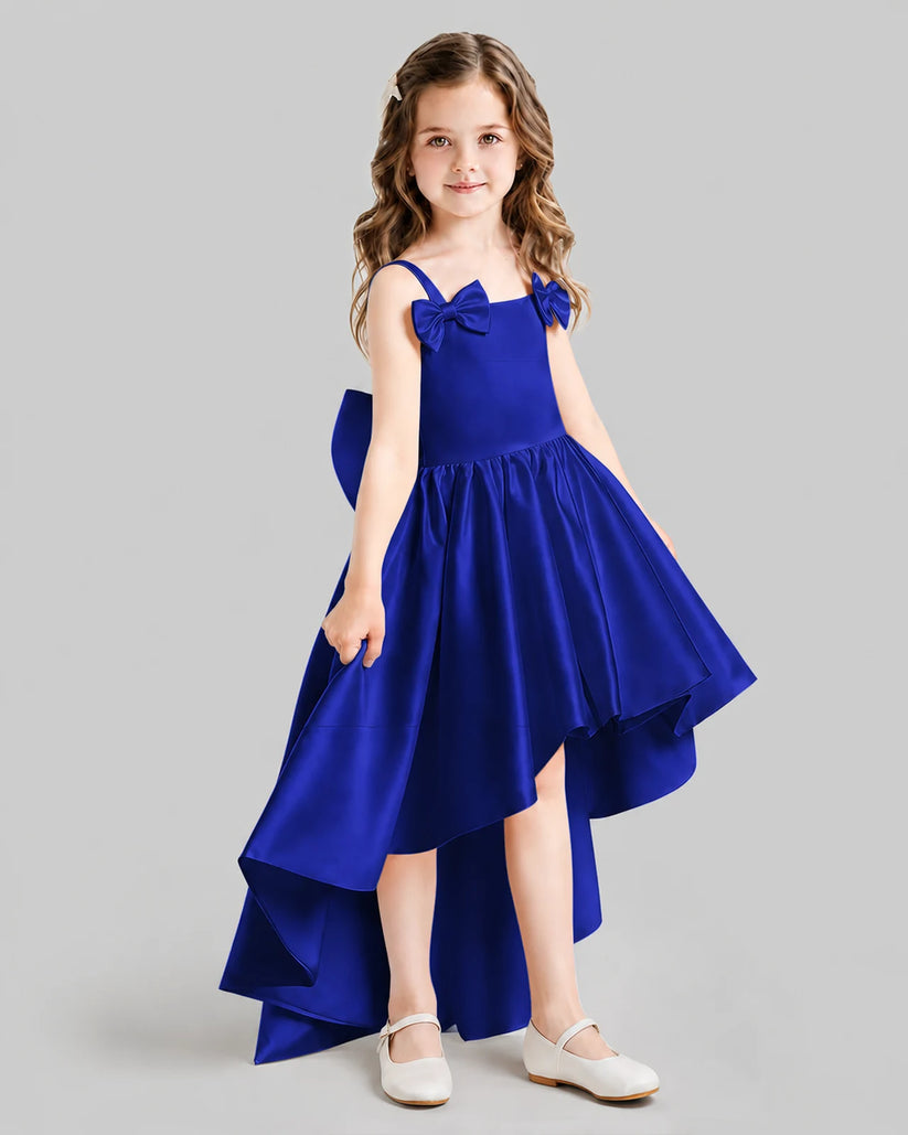 Royal Blue Flared Flower Girl Dresses Side