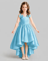 Sky Blue Flared Flower Girl Dresses Front