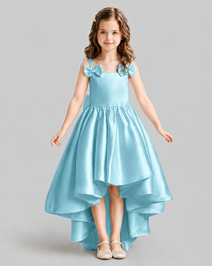 Sky Blue Flared Flower Girl Dresses Front