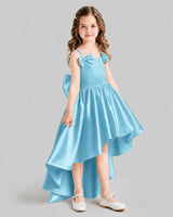 Sky Blue Flared Flower Girl Dresses Side