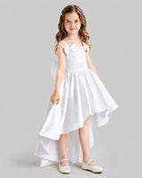 White Flared Flower Girl Dresses Side