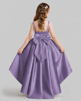 Wisteria Flared Flower Girl Dresses Back