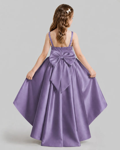 Wisteria Flared Flower Girl Dresses Back