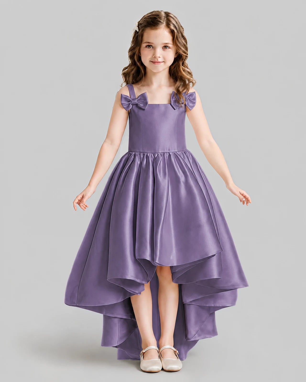 Wisteria Flared Flower Girl Dresses Front