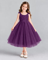 Grape Ball Gown Girls Formal Dress Front