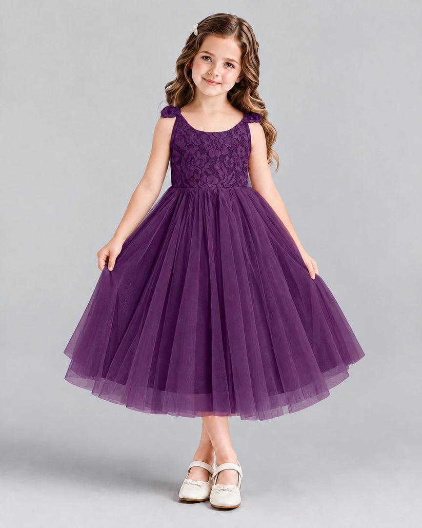 Grape Ball Gown Girls Formal Dress Front