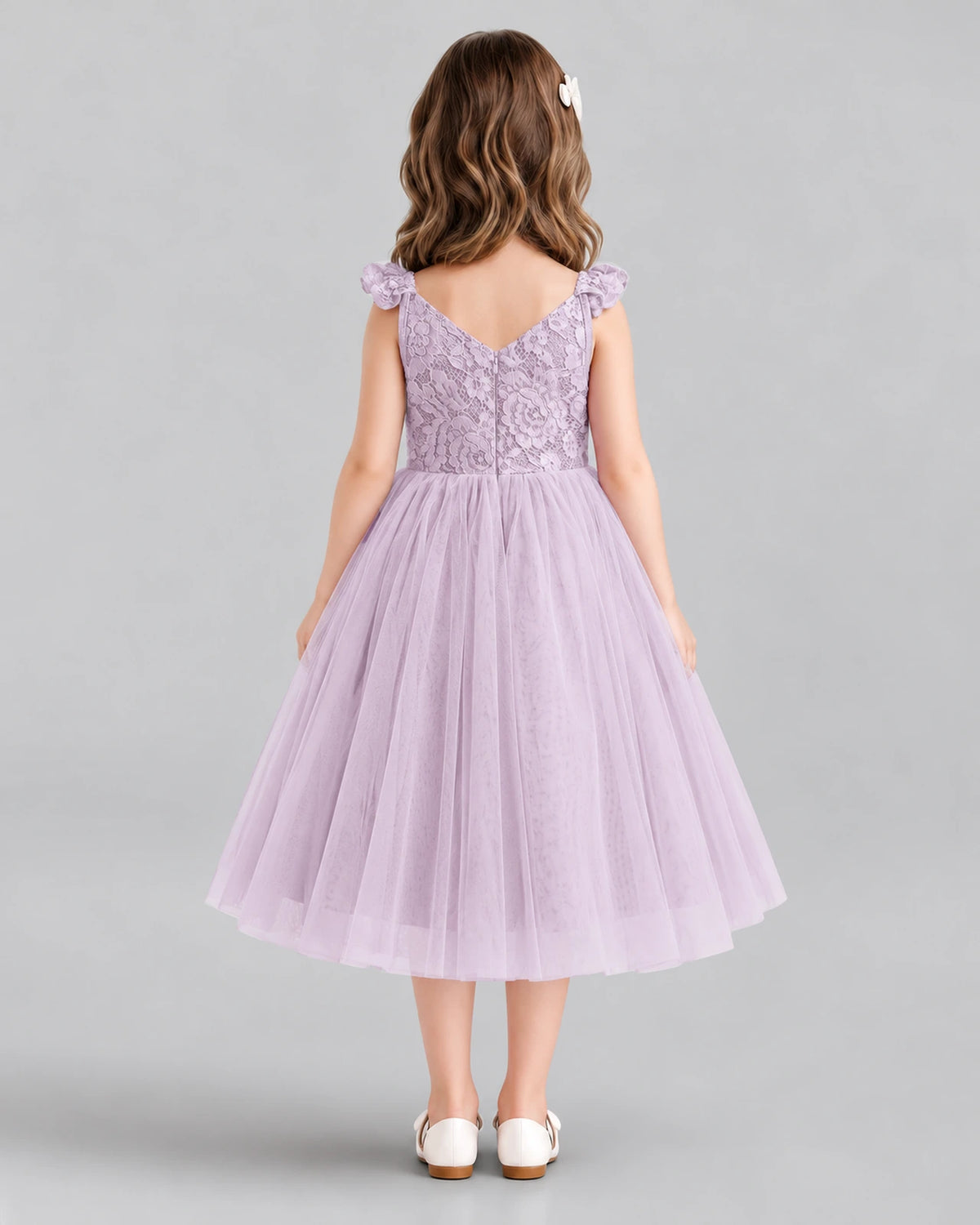 Lilac Ball Gown Girls Formal Dress Back [Shared]