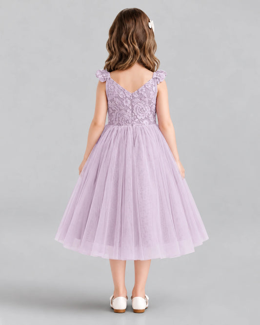 Lilac Ball Gown Girls Formal Dress Back [Shared]
