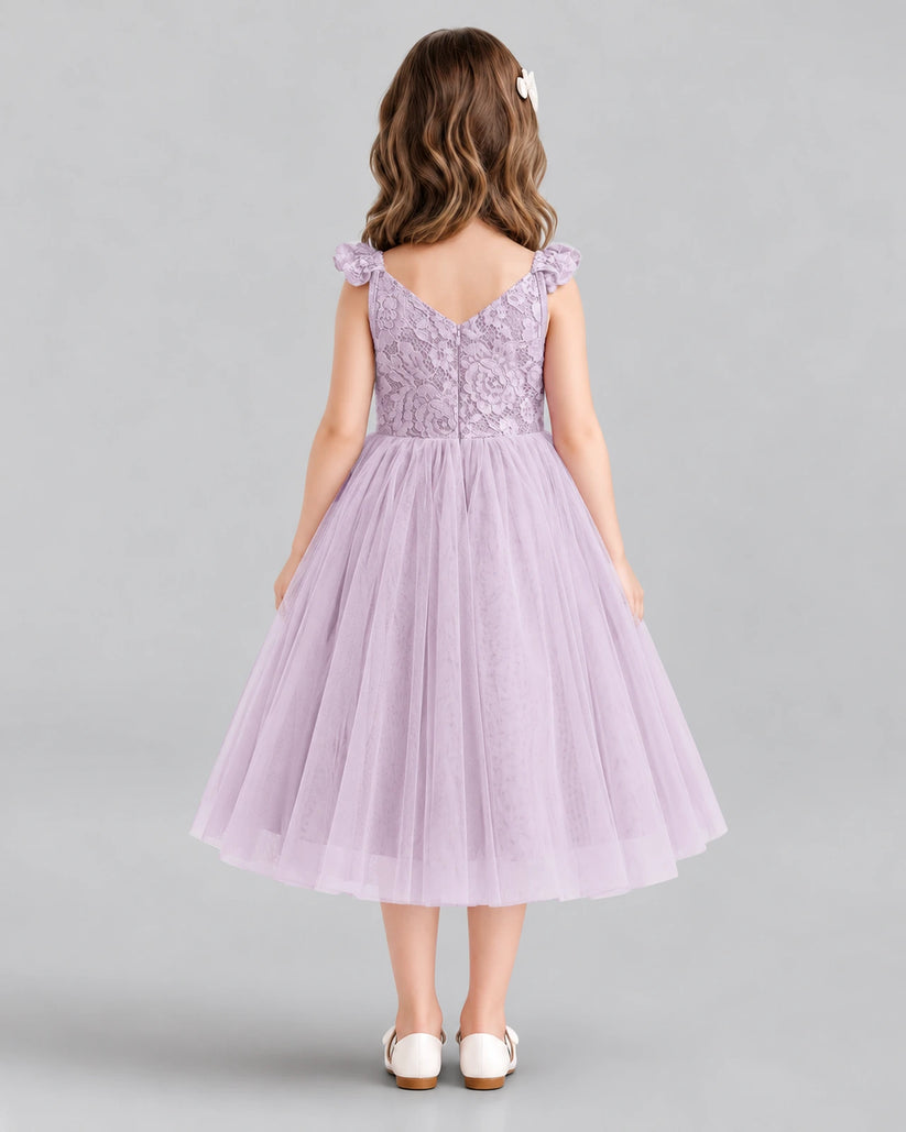 Lilac Ball Gown Girls Formal Dress Back [Shared]