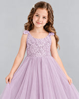 Lilac Ball Gown Girls Formal Dress Detail [Shared]