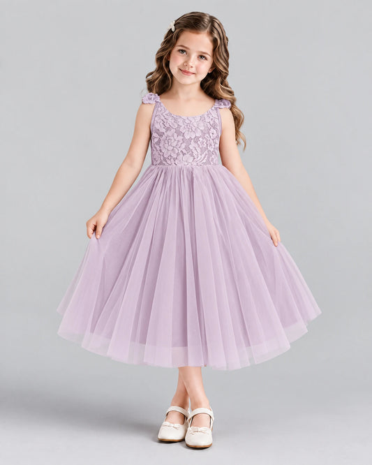 Lilac Ball Gown Girls Formal Dress Front