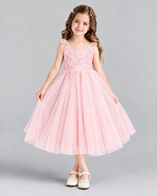 Pink Ball Gown Girls Formal Dress Front