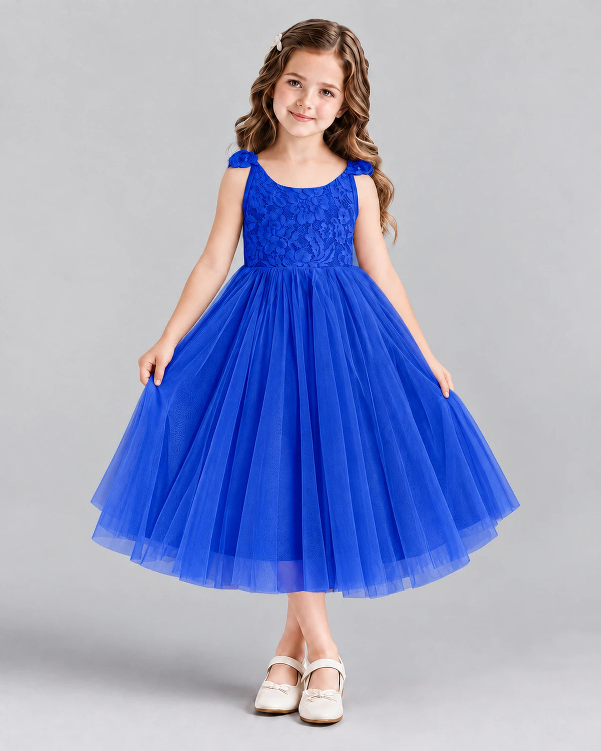 Royal Blue Ball Gown Girls Formal Dress Front