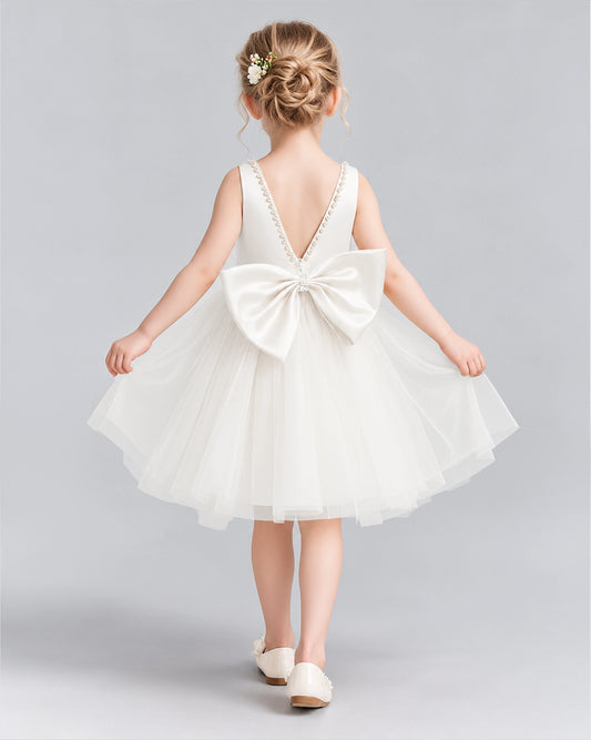 Ivory Ball Gown Flower Girl Dress Back [Shared]