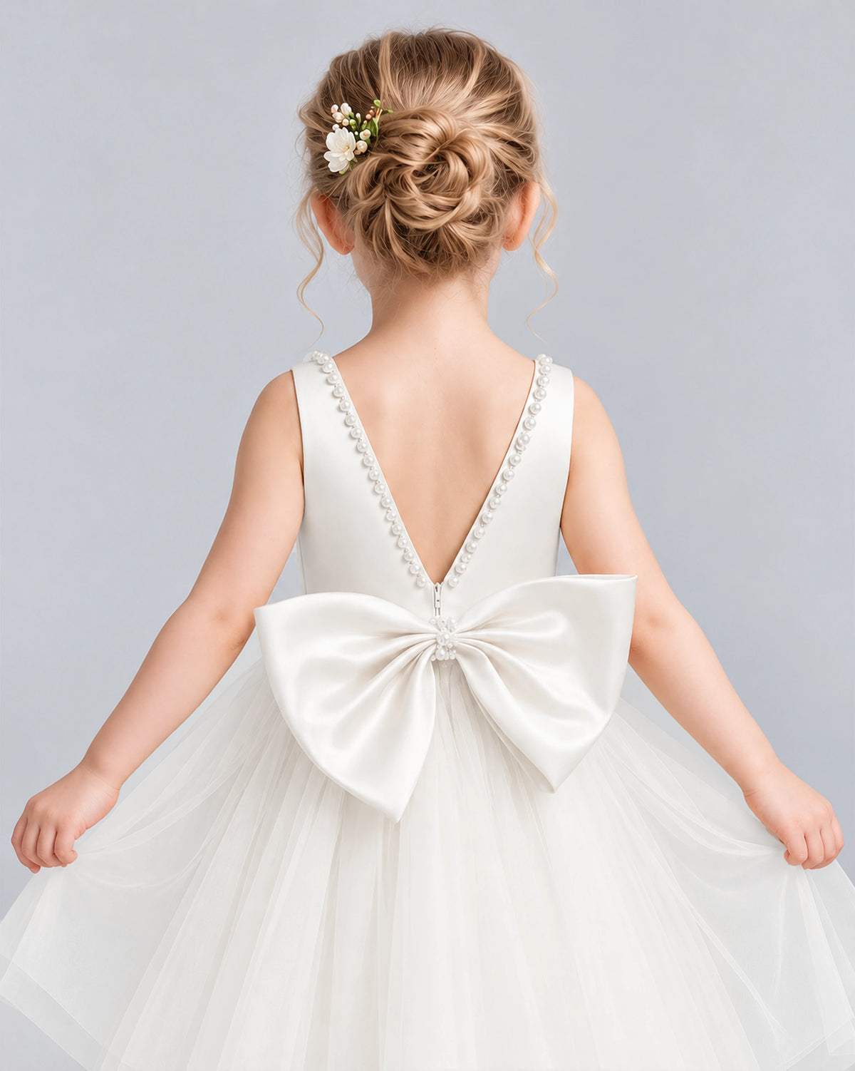 Ivory Ball Gown Flower Girl Dress Back_Detail [Shared]
