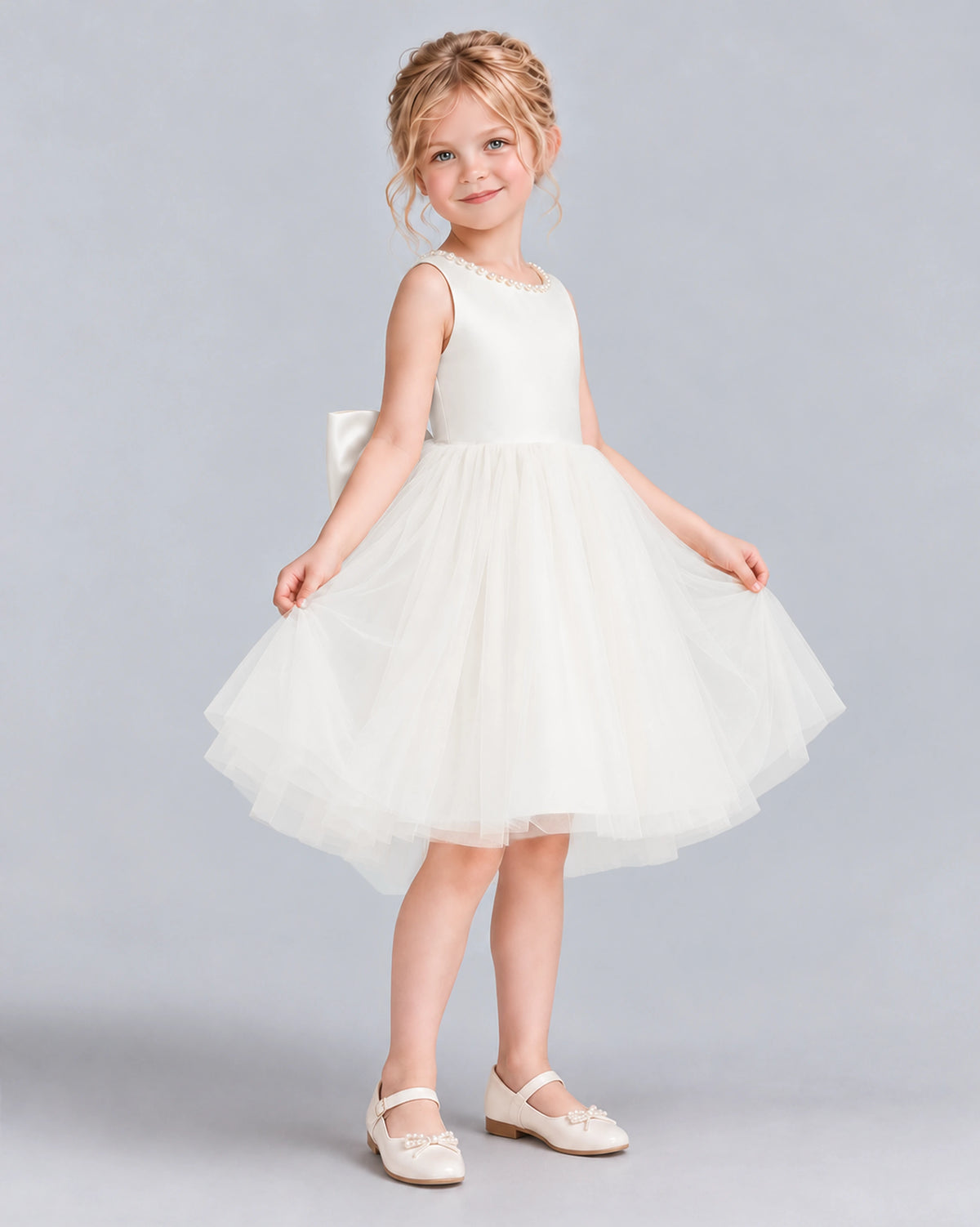 Ivory Ball Gown Flower Girl Dress Pose [Shared]