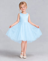 Baby Blue Ball Gown Flower Girl Dress Front