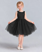 Black Ball Gown Flower Girl Dress Front