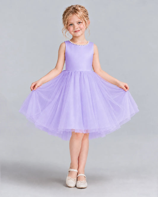 Lavender Ball Gown Flower Girl Dress Front
