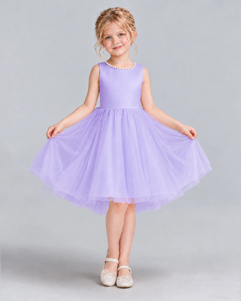 Lavender Ball Gown Flower Girl Dress Front