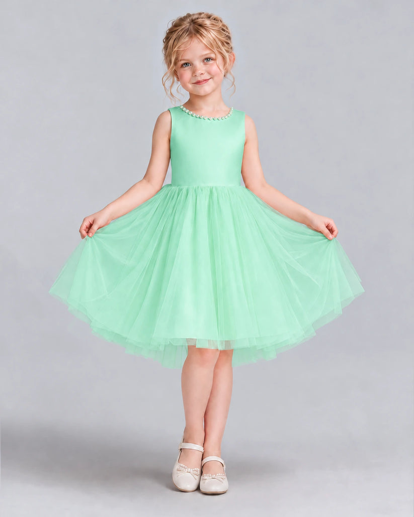 Turquoise Ball Gown Flower Girl Dress Front