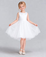 White Ball Gown Flower Girl Dress Front