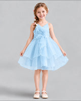 Baby Blue A-line Girls Formal Dress Front