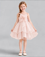 Blush Pink A-line Girls Formal Dress Front
