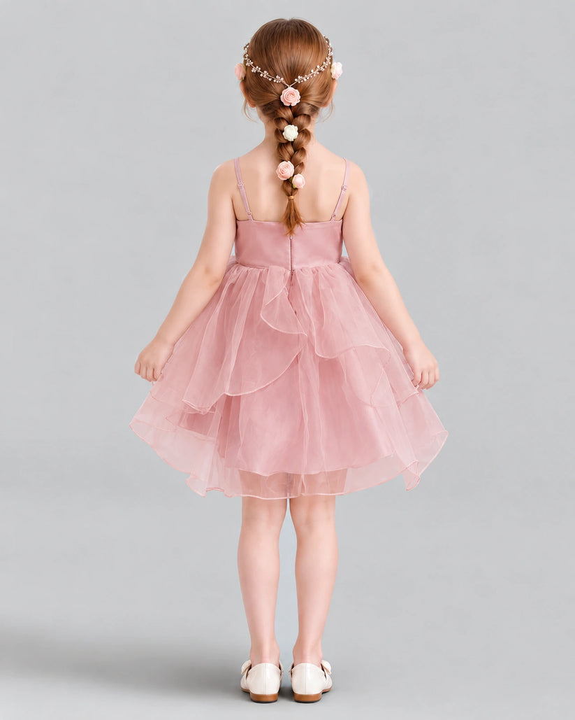 Dusty Rose A-line Girls Formal Dress Back [Shared]