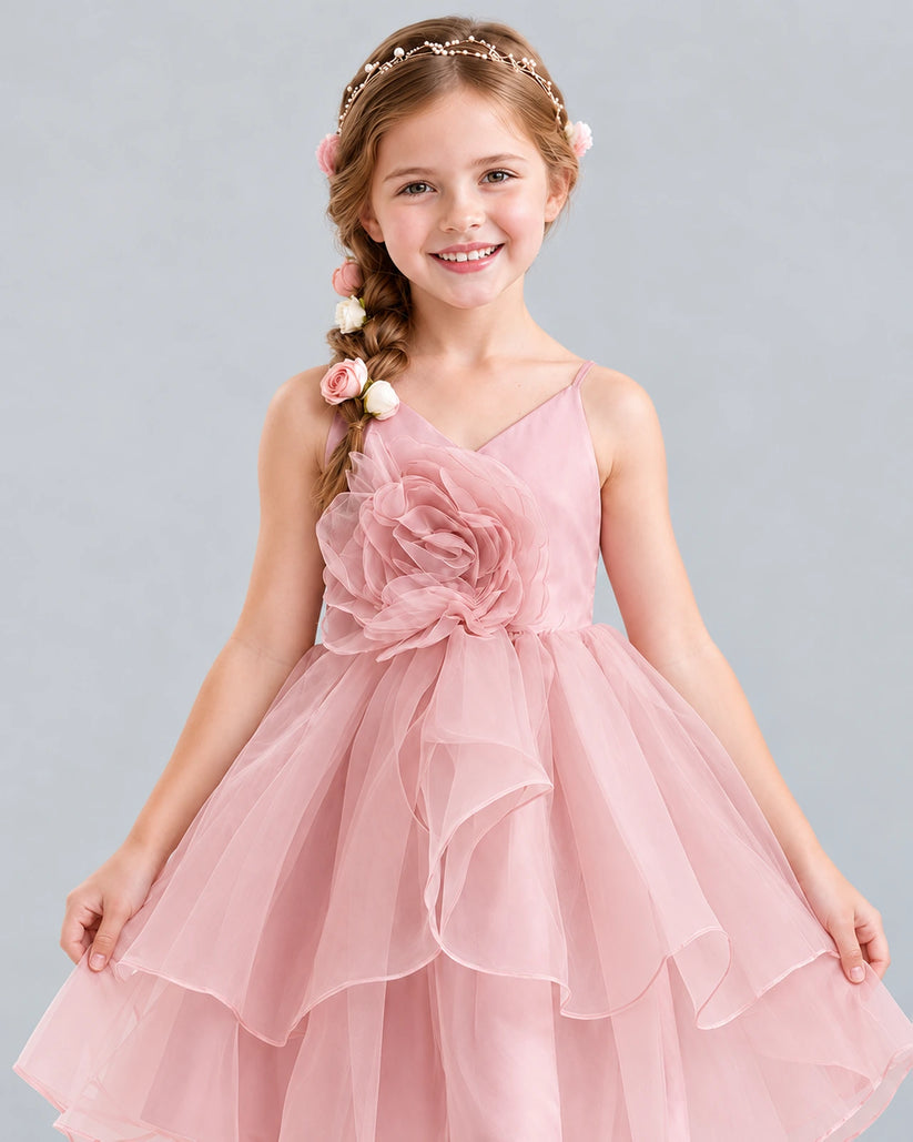 Dusty Rose A-line Girls Formal Dress Detail [Shared]