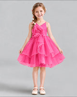 Hot Pink A-line Girls Formal Dress Front