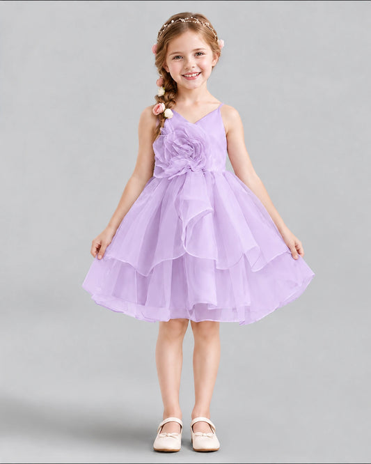 Lilac A-line Girls Formal Dress Front