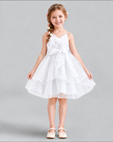 White A-line Girls Formal Dress Front