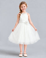 Ivory A-line Girls Formal Dress Front