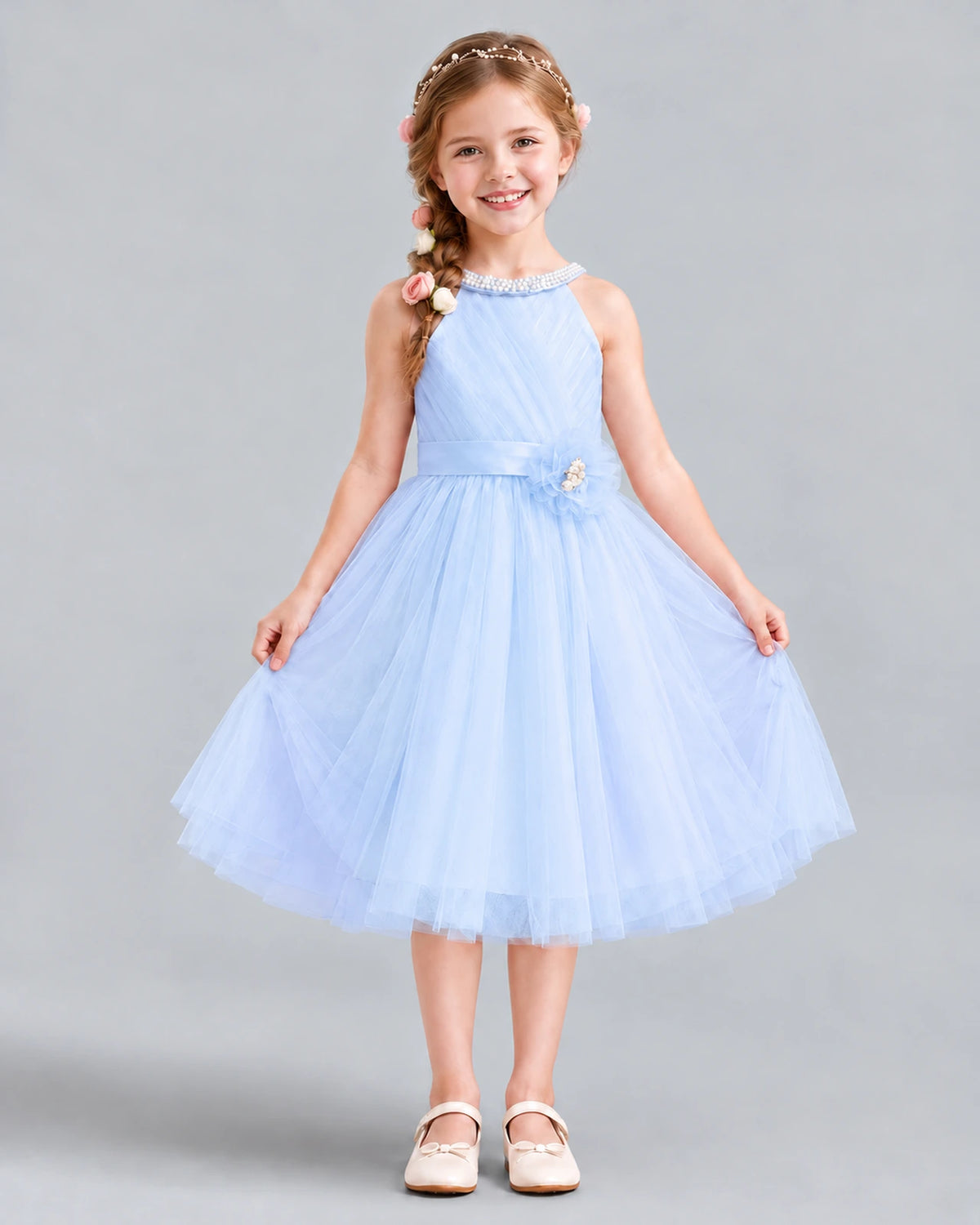 Lavender A-line Girls Formal Dress Front
