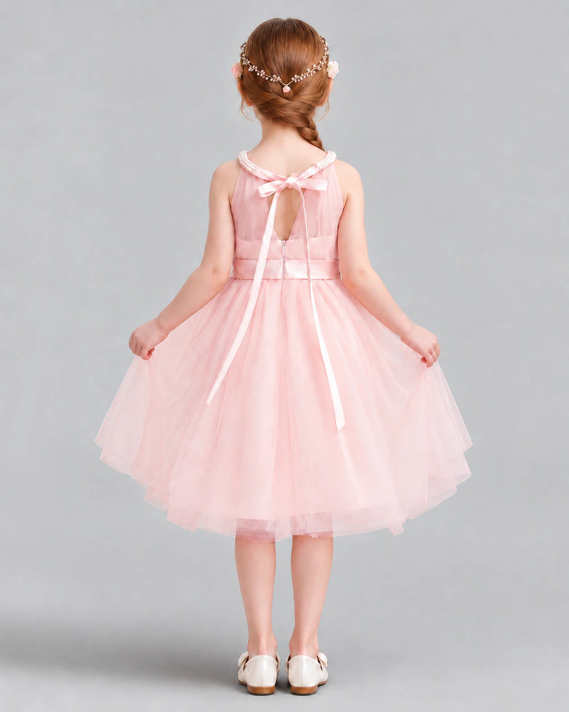 Pink A-line Girls Formal Dress Back [Shared]