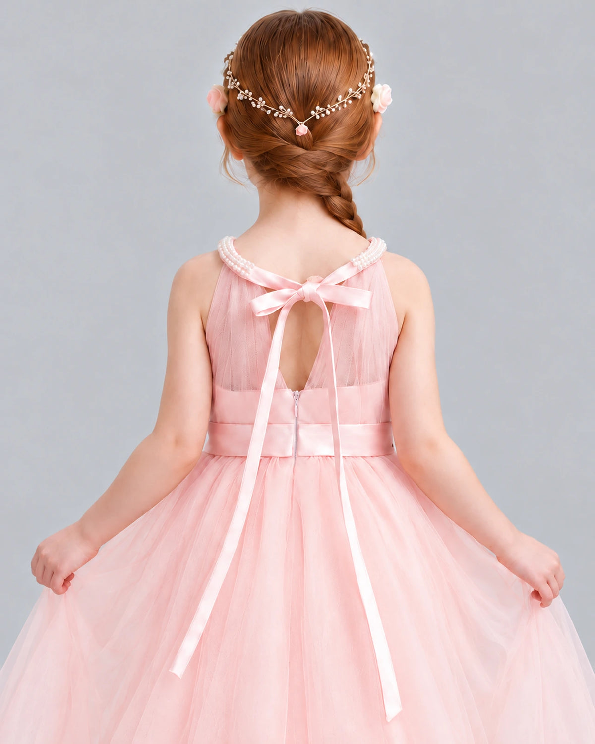 Pink A-line Girls Formal Dress Back_Detail [Shared]