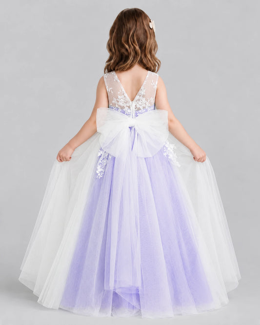 Lavender Ball Gown Flower Girl Dress Back [Shared]