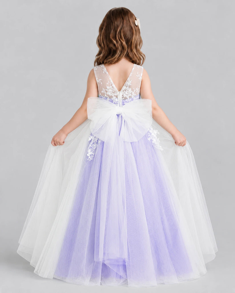 Lavender Ball Gown Flower Girl Dress Back [Shared]