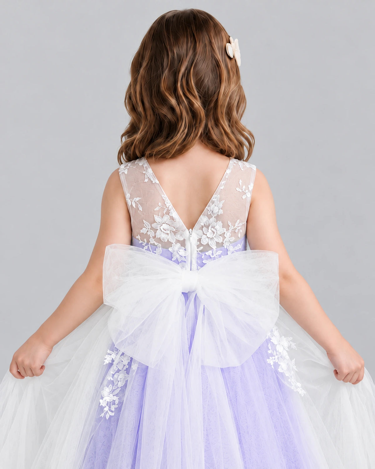 Lavender Ball Gown Flower Girl Dress Back_Detail [Shared]