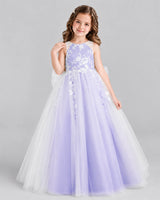 Lavender Ball Gown Flower Girl Dress Front