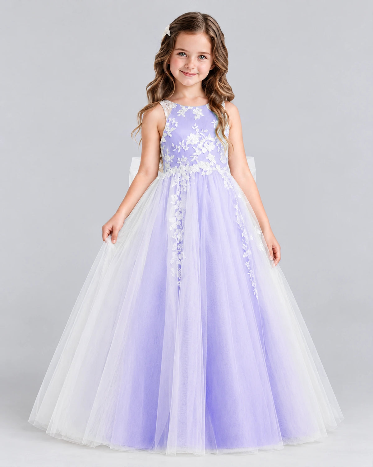 Lavender Ball Gown Flower Girl Dress Side [Shared]